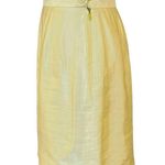 PHILOSOPHY di ALBERTA FERRETTI Straight Skirt Yellow Linen Silk Shimmer 6 GUC Photo 2