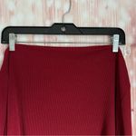 Cider Carmine Red Asymmetrical Top Off The Shouler Long Sleeve Shirt Photo 3