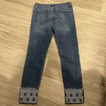 Loft The  Jeans Womens 29 Blue Medium Wash Modern Skinny Cute Cuff Embroidered Photo 4