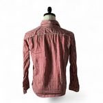 Faconnable Women's Red White Stripe Button Down Shirt Size S Designed in France Photo 1