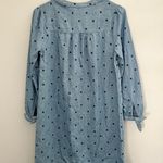Old Navy Blue Denim Polka Dot Button Down Tie Sleeve Dress Small Photo 1