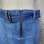 Carmar Belted Zip Front Denim Jean Mini Skirt in‎ Blue Size US 27 Photo 1