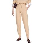 NWT Sandro Paris Straight Leg Knit Drawstring Joggers Size FR 42 US 10 Tan Photo 5