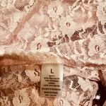 NWOT BABY PINK Lace see through Cap Sleeve Babydoll high low Top size L Size L Photo 17