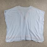 Altar'd State Cover Up Women M Blue Pinstripe Tassels Embroidery V-Neck Boho Photo 2