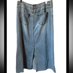 Denim Maxi skirt in size 14. EUC. Cotton Blend, back Slit. Blue Photo 1