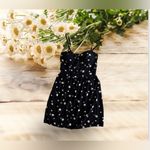 AUW Halter Top Dress Womens Large Black Floral Design Straps Pullover Summer Photo 2