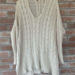 Free People Easy Cable Knit Sweater Drop Shoulder Oversized Women’s XS Beige Photo 1