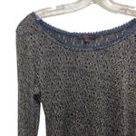 Lulumari Ruffle Sleeve Top Navy Metallic Women’s Size Large NWT Photo 2