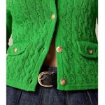 J.Crew Odette Cable Knit Sweater Lady Jacket Cotton Blend Boucle Green S NWT Photo 2