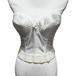 VTG Cabernet Bustier Corset 36D Ivory Bridal Lingerie Satin Jacquard Lace Retro White Size undefined Photo 0