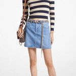 Michael Kors Denim Mini Skirt - Angel Blue Wash Size 8 New w/Tag Retail $195 Photo 4