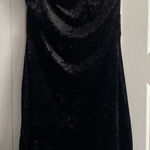 Don't Ask Why Black Velour Italy Mini Dress One Size Halter Tie Witchy Fairy Photo 0
