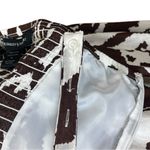 Ashley Stewart Dress Surplice Top Fit Flare Cotton Brown White Women’s Size 18 Photo 8