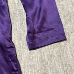 12 Large women's Vintage 100% Silk purple satin tunic button up Sheri Photo 2