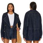 Free People  Denim Car Coat Size Medium Women’s Photo 1