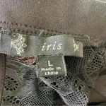 Iris Midi Dress Semi Sheer Stripe Panel Long Sleeve Stretchy Black Large Formal Photo 5