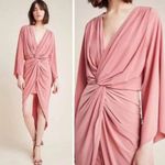 MISA Los Angeles NWT Teget Twisted Maxi Dress Blush Pink Long Sleeve Wedding XS Photo 1