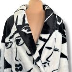 Vintage Donnybrook Faces Black White Faux Fur Coat Oversized Medium Art To Wear Photo 1