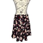 Amour Vert (M) Leeron Silk Floral Mini Skirt - Flowy Zip Closure Thin Waistband Photo 3
