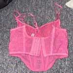 Out From Under  Pink Eyelet Corset Top Photo 1