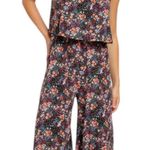 Leota  Black Skyler Cropped in Confetti Floral Purple Jumpsuit, S Photo 1