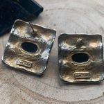 Vintage 80/90s M. Jent enamel animal print square pierced lobe earrings Photo 5