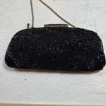 Vintage Black Beaded Clutch Evening Bag with Chain Strap Photo 2
