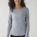 Lululemon Kanto Catch Me Long Sleeve in Heathered Herringbone Heathered White Slate Photo 0