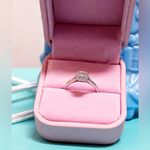 14KT White Gold Natural Mined Diamond Cushion Halo Engagement Ring Size 6 Photo 11