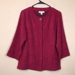 Coldwater Creek Women’s Soft Textured Magenta Red Button-Up Cardigan Blouse Photo 0