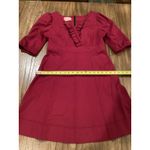 Phoebe Couture  A line Burgandy stitch detail short sleeve mini swing dress sz 10 Photo 4