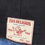 True Religion  Black Denim Trucker Jacket Horseshoe Logo Button Front Womens M Photo 5