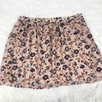 American Eagle  Burnout Velvet Floral Mini Skirt Size Large Purple Cream Fall Photo 2