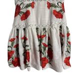 Alexis  Blossom White Red Floral Embroidered A-Line Sleeveless Mini Dress Sz S Photo 10