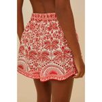 Farm Rio NWT  River Ride Linen Blend Beaded Short Size L Pull-On RED Photo 2