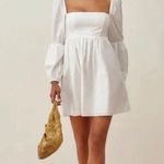 Reformation  White 100% Linen Open Back Dress Size 2 Photo 1