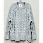 Aerie  Sweater Womens XL Grey Chunky Cable Knit Soft Cozy Oversized Stretch 2024 Photo 2