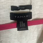 Tahari  Linen Stripe Button Rolled Long Sleeve V-neck Collar Shirt 3X Laganlook Photo 5