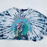 Rolling Stones Shirt cropped Women's Size M Divided White Cotton Band Tee Tie Dyed Cool Photo 4