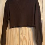 SheIn Long Sleeve Cropped Shirt Photo 1