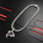 NFL Atlanta Falcons 20 Inch Necklace Pendant Cuban Chain Link Football Jewelry Photo 2
