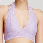 Free People Intimately Galloon Lace Halter Bra in Light Purple Size XS Bralette Photo 0
