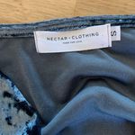 Nectar Clothing Blue Velour Faux Wrap Bell Sleeve Top S Photo 5