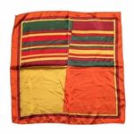 NWOT Vintage Striped Colorblock Square Scarf Orange Photo 0