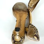 Manolo Blahnik  Snakeskin Peep Toe D'Orsay Pumps Size 38 Photo 6