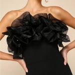 Lulus Black Ruffled Strapless gown Size L Photo 2