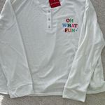 Target Wondershop by Pajama Top off white with colorful ‘Oh What Fun’ women’s 2X Photo 0