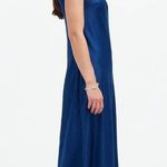 Madewell  Sleeveless Midi Dress Satin Slip Blue Minimalist Flowy Classic US 8 NWT Photo 2