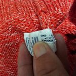 American Eagle  Red Marled Round Neck Cropped Cotton Sweater Size Large Photo 7